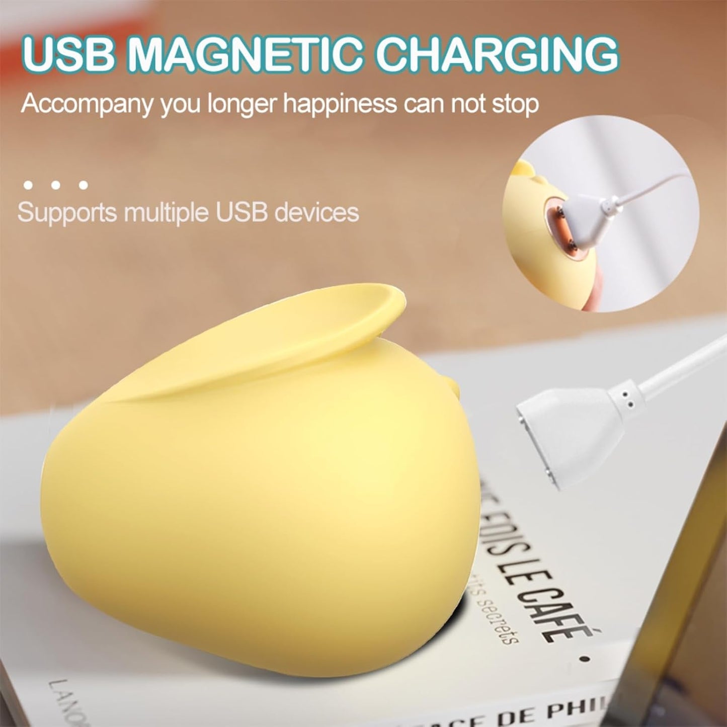 Rabbit Shape Clitoral Sucker Vibrator - Yellow - image 3