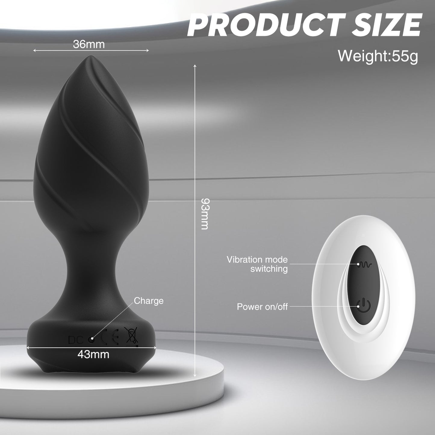 10-Speed Remote Threaded Anal Plug - image 1