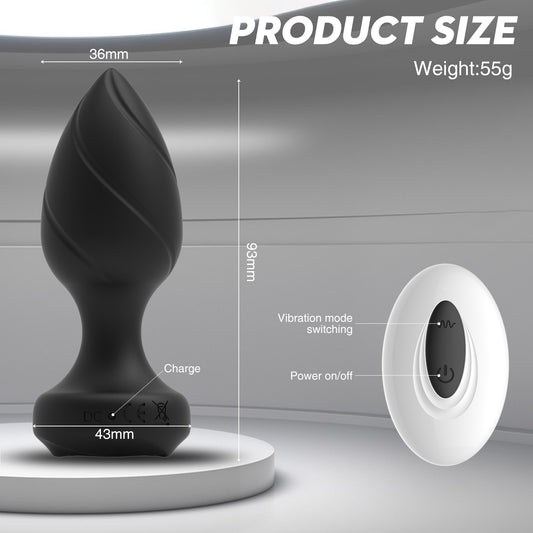 10-Speed Remote Threaded Anal Plug - image 1