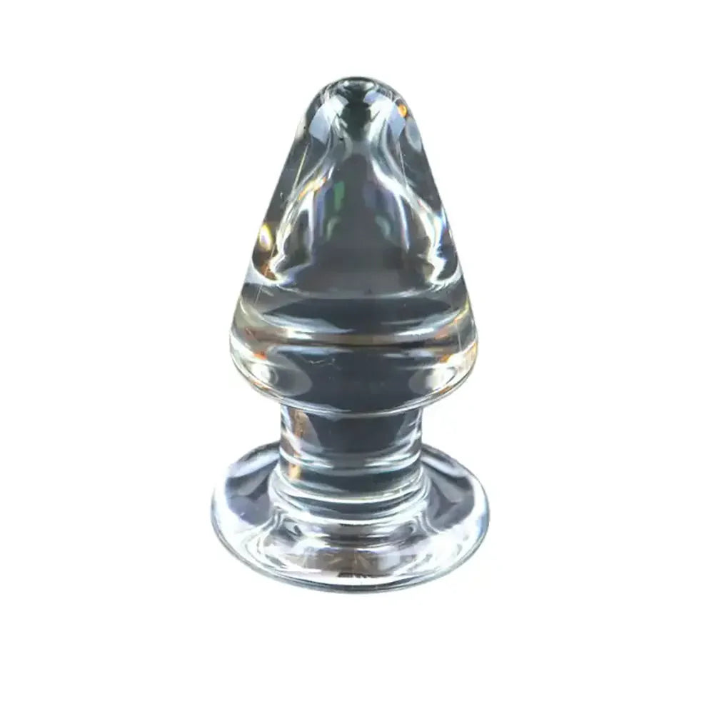 Smooth Glass Anal Plug - Clear - image 1