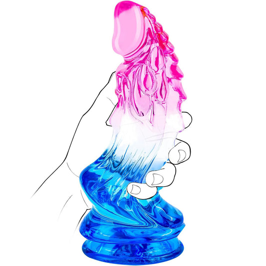 8.7” Dragon Dildo for Deep Stretch & Orgasmic Adventure - Pink & Blue - image 1