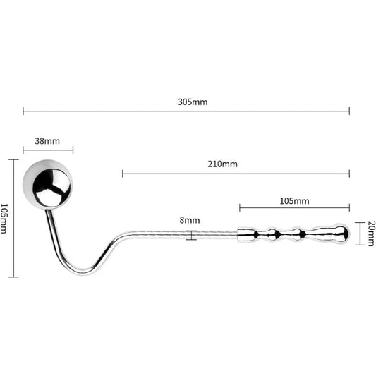 Anal Butt Plug Stainless Steel Replaceable Double Ball Anal Hook - image 0