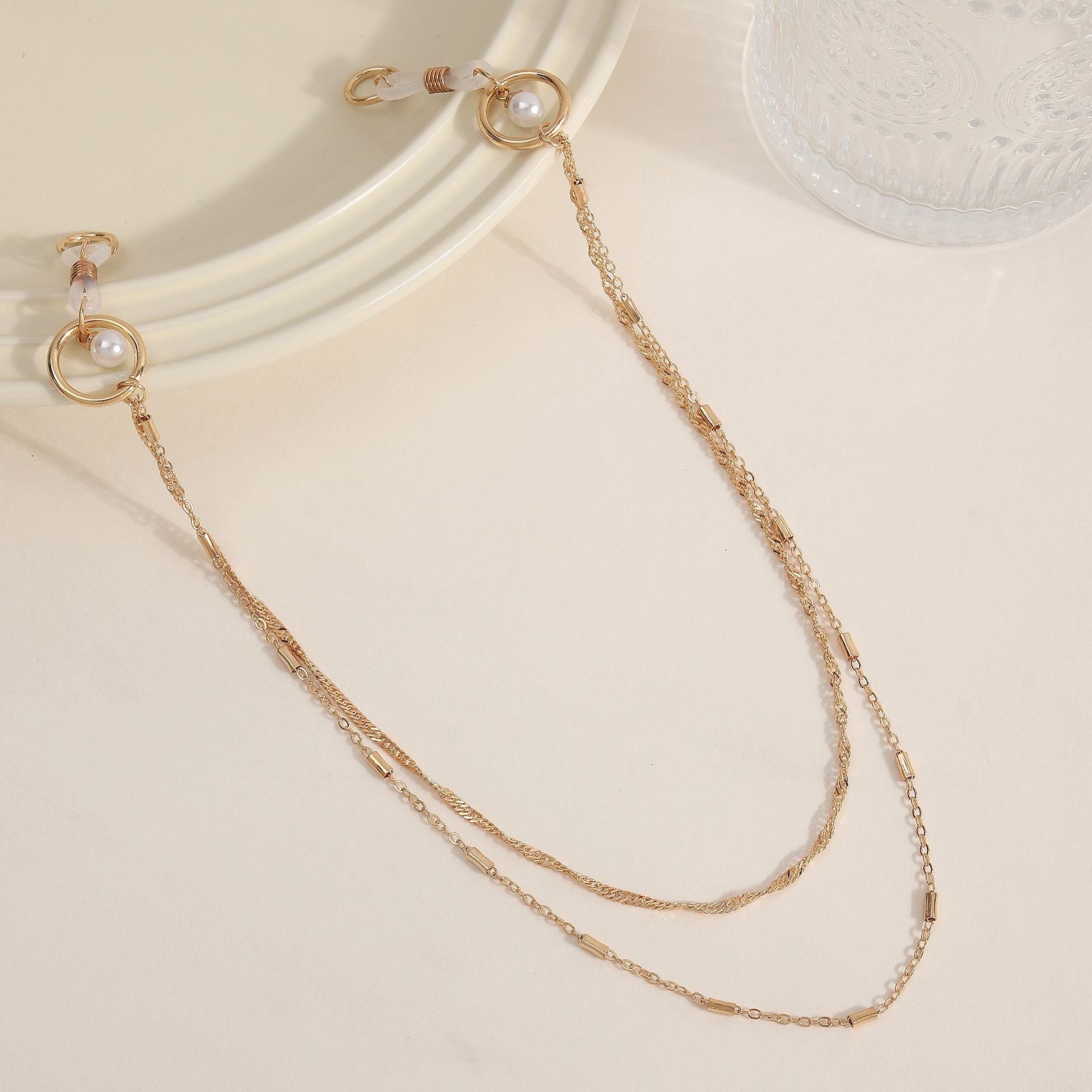 Pearl Hoop Pendant Metal Nipple Chain - image 4