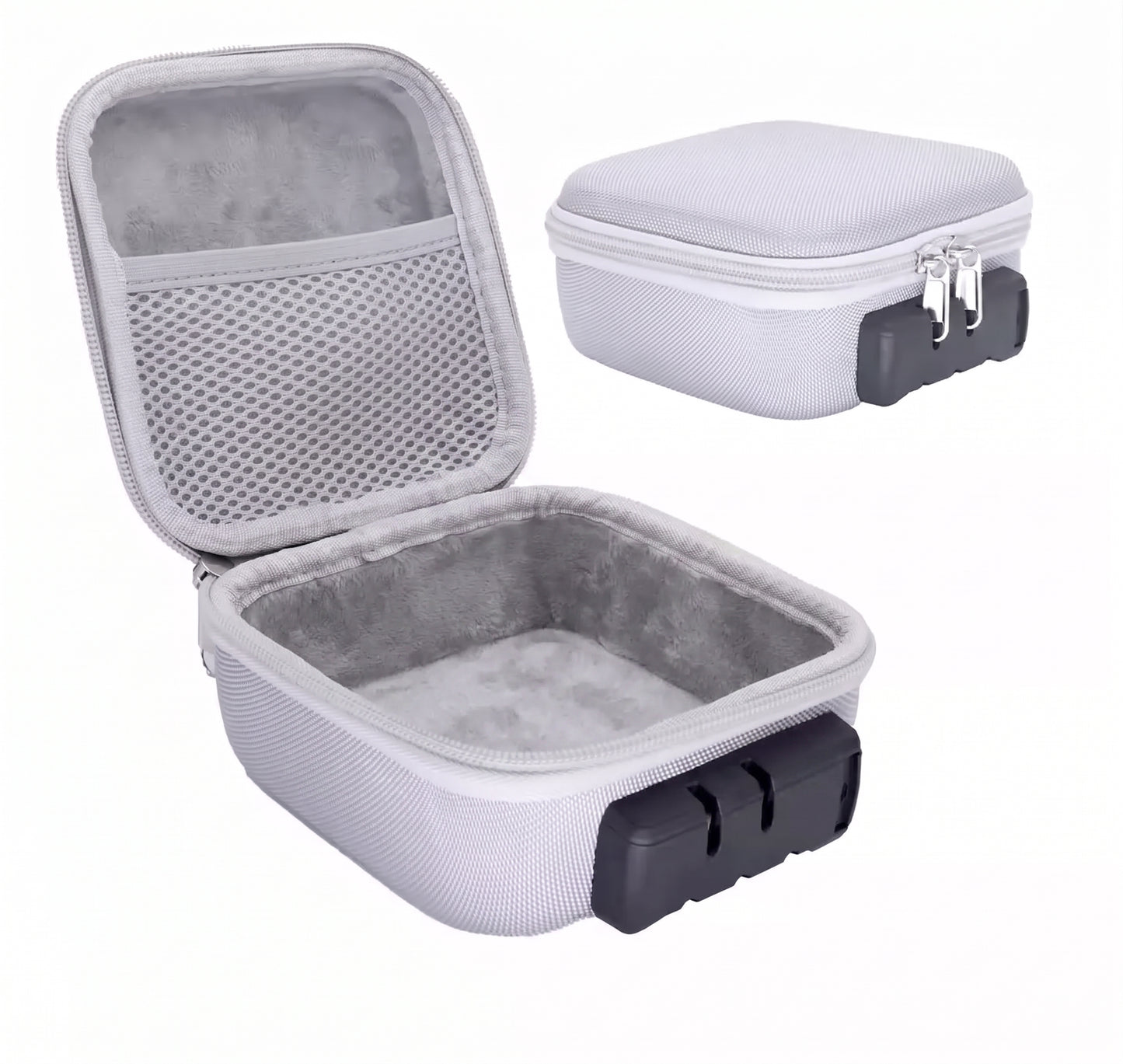 1pc Locking Storage Box - Light Gray - image 0