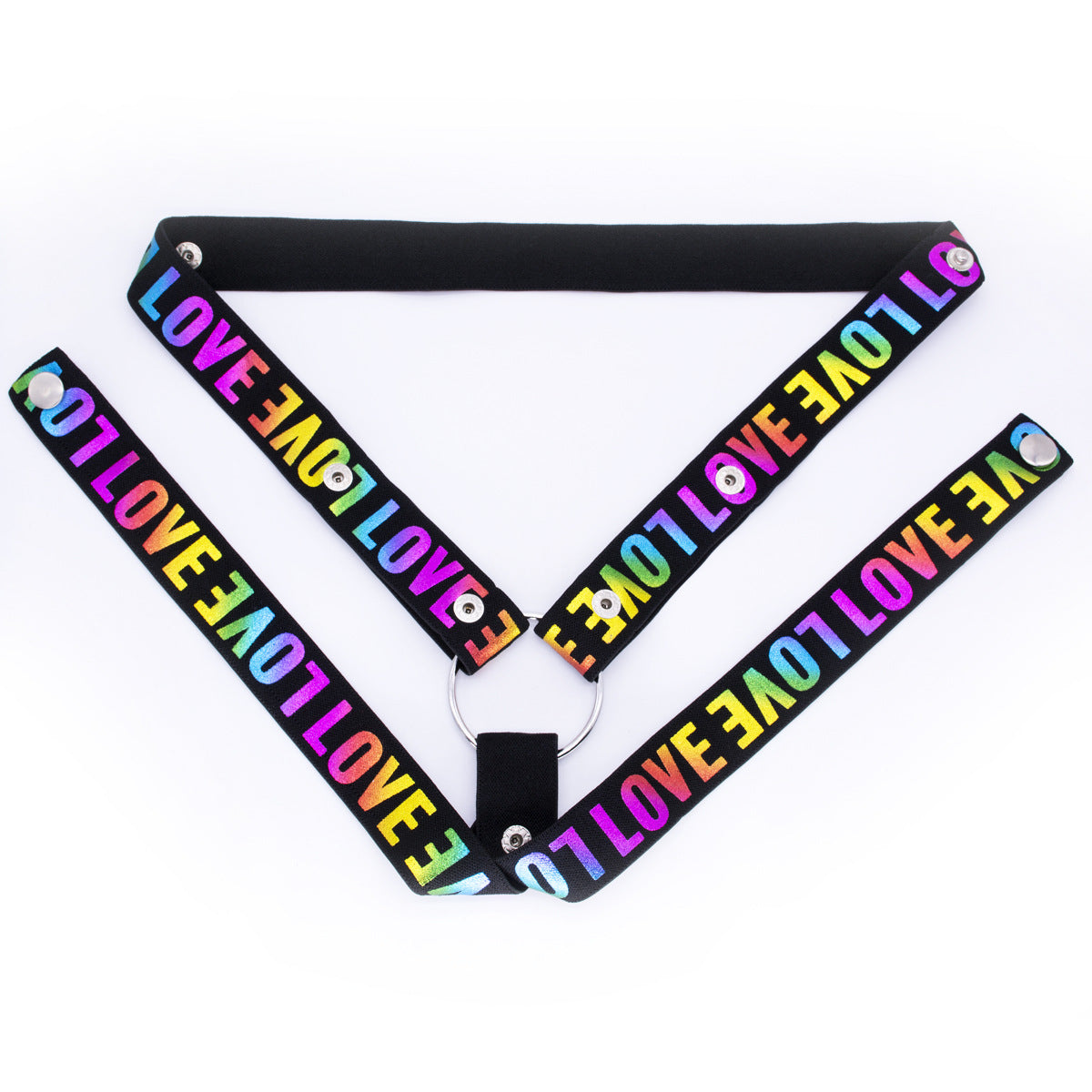 Male Chastity Belt With Four-way Wide Restraint Belt - B - rainbow - image 0