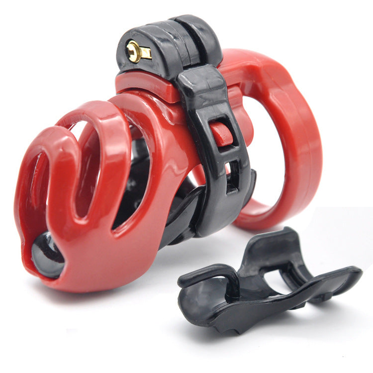 Total Denial Chastity Cage - Black Red - image 1