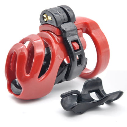 Total Denial Chastity Cage - Black Red - image 1
