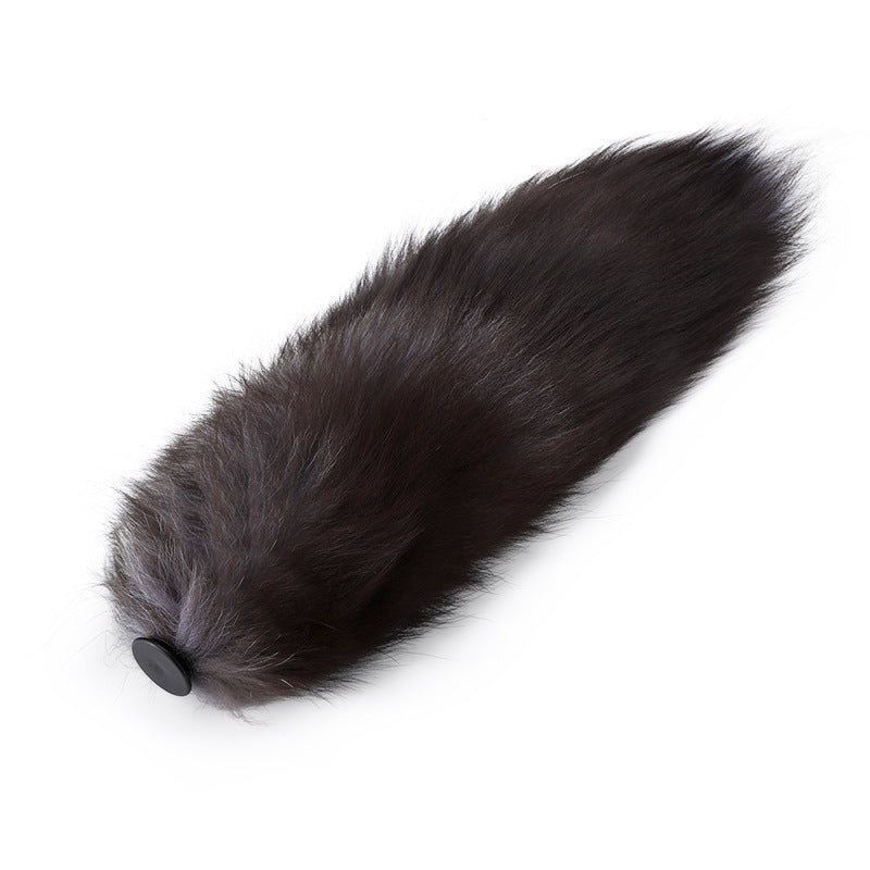Detachable Fox Tail Vibrating Anal Plug with Remote - Black Tail Replacement Set - image 5