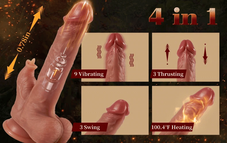 9 Vibrating Tongue Licking Heating Realistic Dildo - image 8