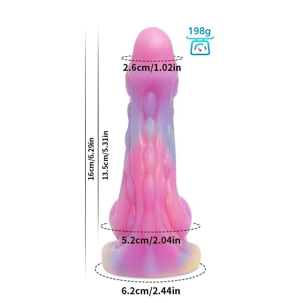 6.29'' Anal Glow In The Dark Dildo with Suction Cup - Multicolor - image 0