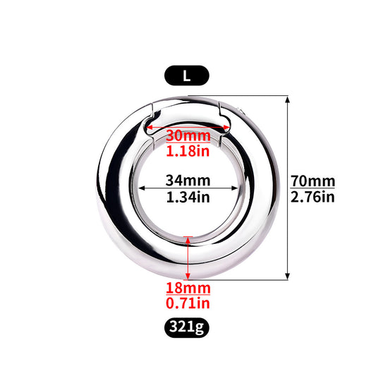 Stainless Steel Locking Cock Ring - L - image 0