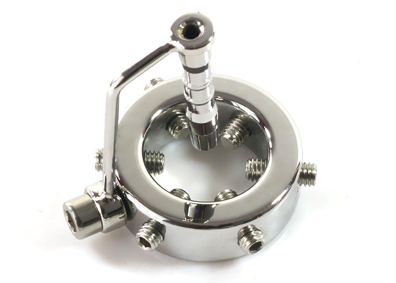 Spike Glans Penis Ring with Urethral Penis Plug - Silver - image 0