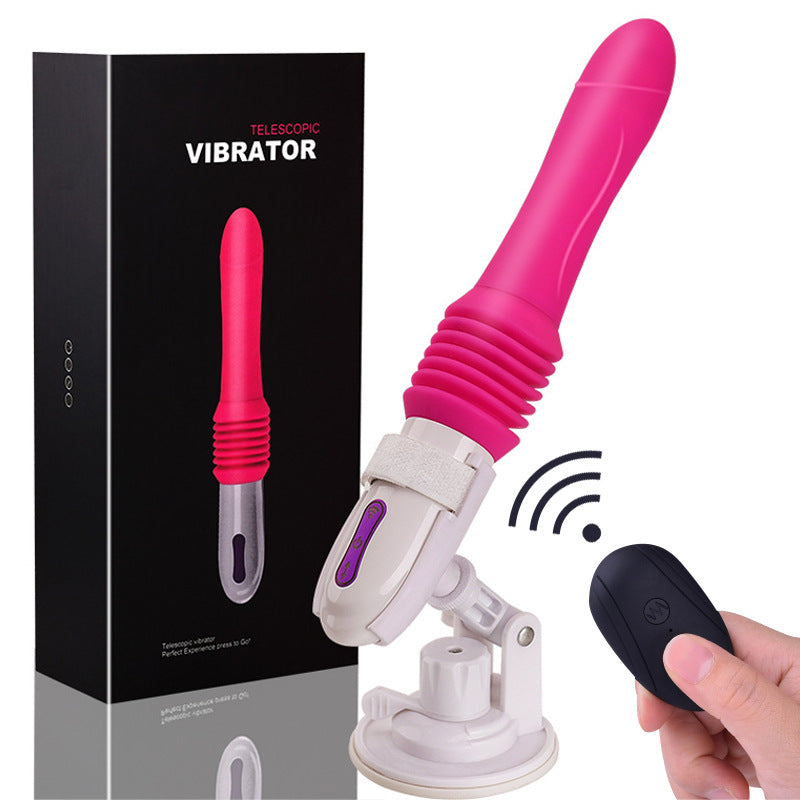 Telescopic Auto Vibration Dildo Machine (with Remote) - Pink - image 0