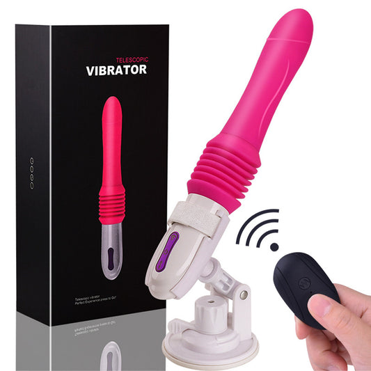 Telescopic Auto Vibration Dildo Machine (with Remote) - Pink - image 0