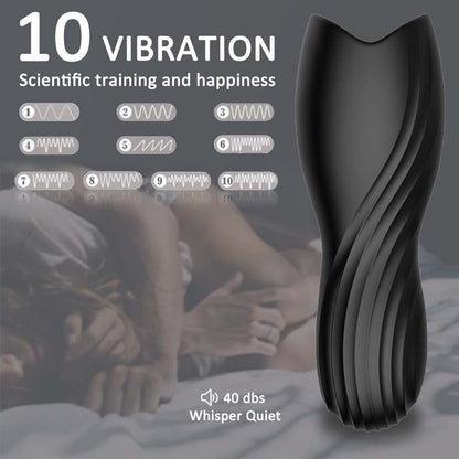 Vibrating Cock Ring Glan Ring Penis Training 10 Modes Men Masturbator - image 3