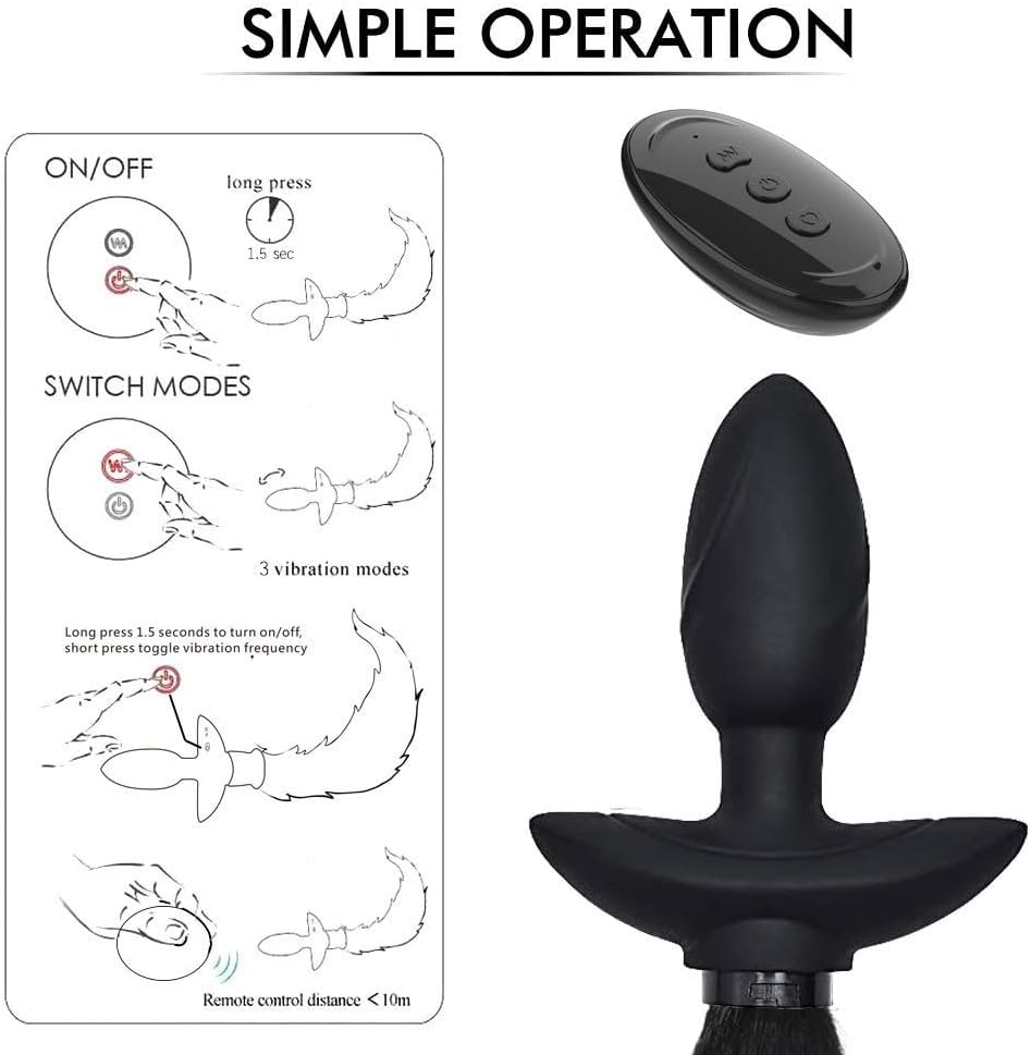 Vibrating Foxy Tail Silicone Anal Plug - image 5