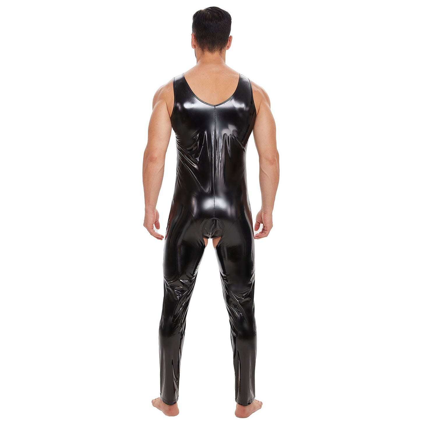 Men Shiny Leather Jumpsuit - image 2