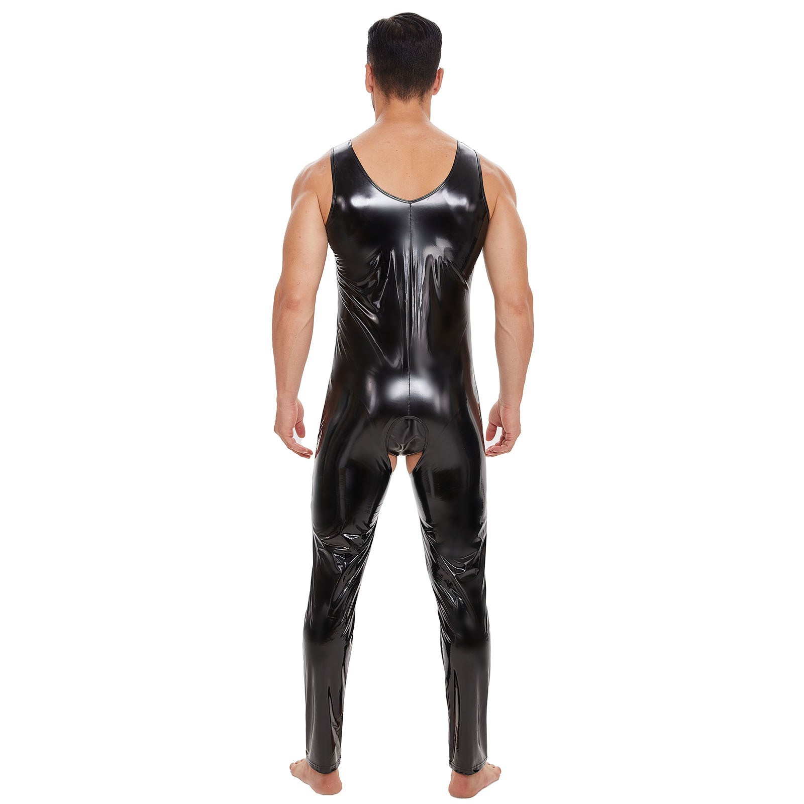 Men Shiny Leather Jumpsuit - image 2