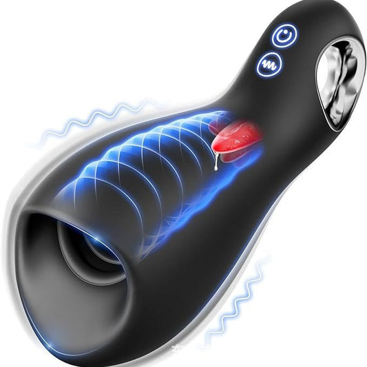 Men Filter Pump for 10 Vibrations and 5 Tongue Licks - Black - image 0