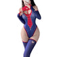 Women's Spider-Inspired Halloween Costume – Cutout Bodysuit with Gloves & Thigh-Highs - image 0