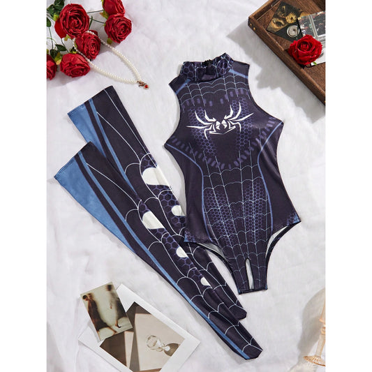 Sultry Spider-Inspired Bodysuit - CharmSpider - XL - image 1