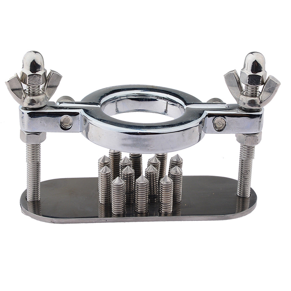 Adjustable Stainless Steel CBT Ball Stretcher with Removable Spikes – Extreme Pleasure & Pain Control - E - image 8