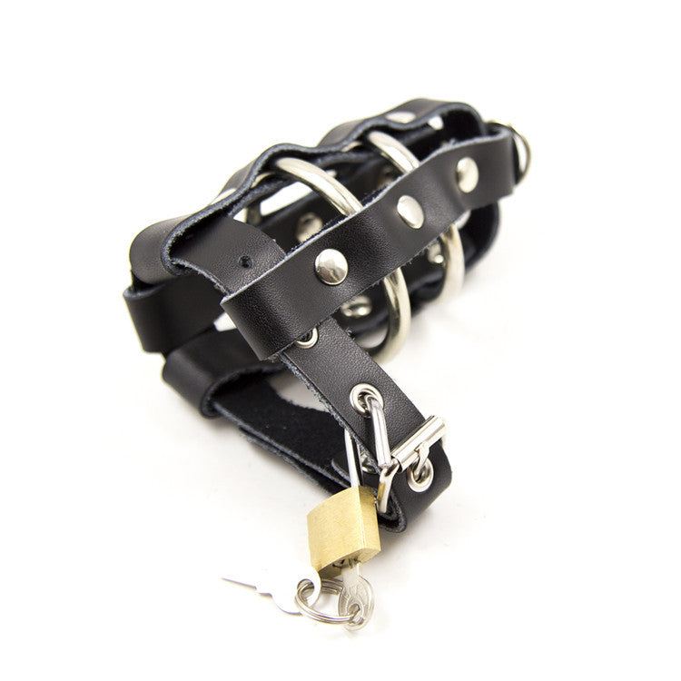 Sissified Leather Buckling Chastity Cock Cage - image 1
