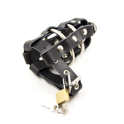 Sissified Leather Buckling Chastity Cock Cage - image 1
