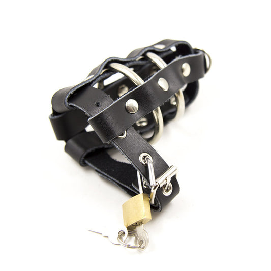Sissified Leather Buckling Chastity Cock Cage - image 1