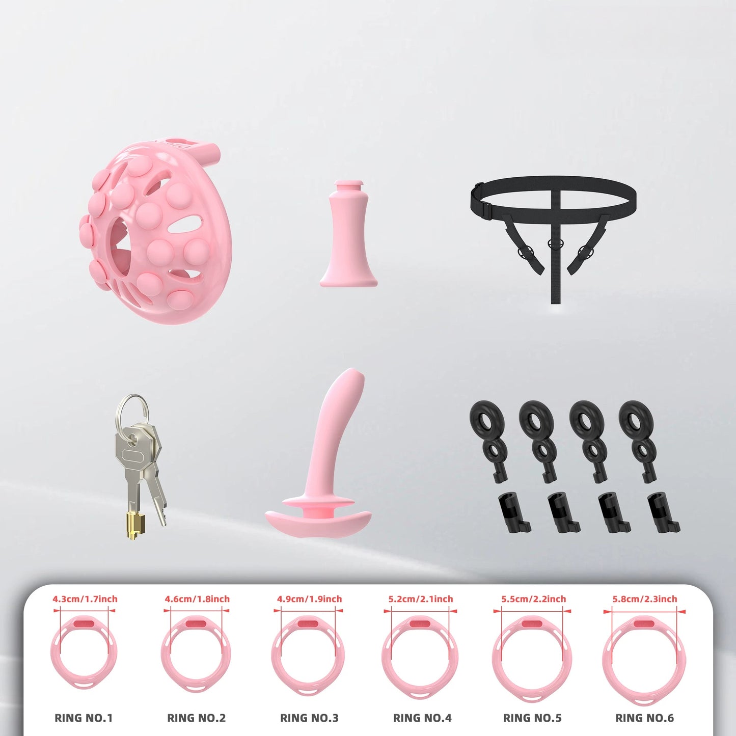 Securefit Resin Chastity Cage Set - Pink - image 8