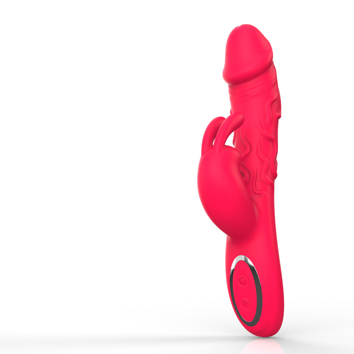 10-Mode Silicone Dual-Stimulation Rabbit Vibrator - Dark Pink - image 10