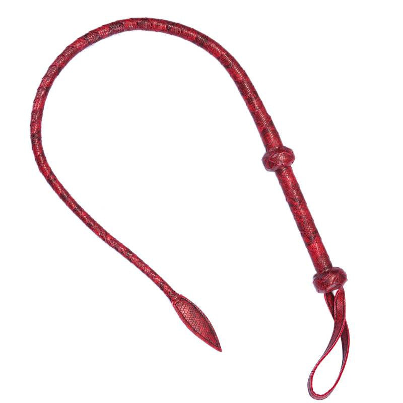 Snakeskin Riding Crop - Red - image 5