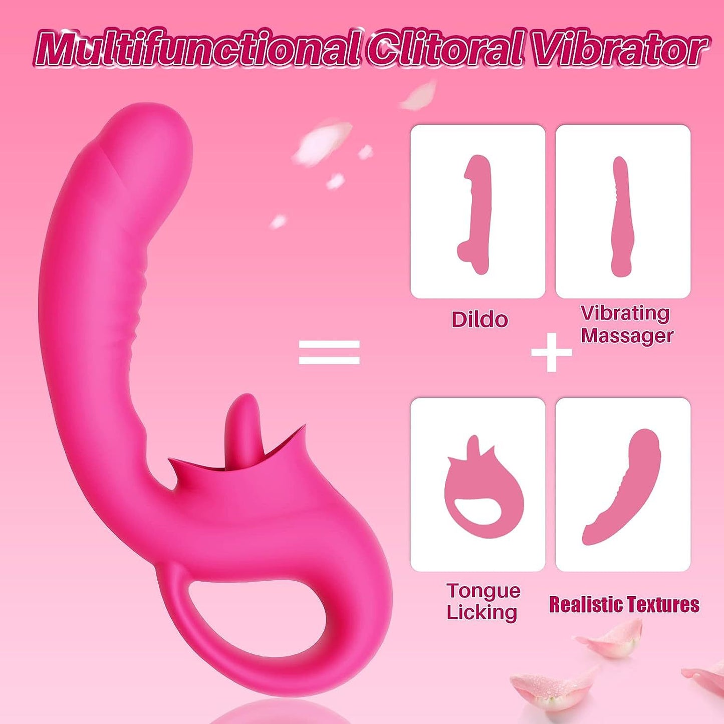 Clitoris Tongue Licking Vibrating Dildo - image 1