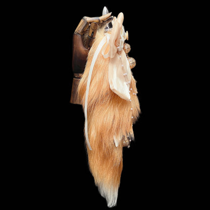 Luxury Fox Tail Plug Set – 15.7" Soft Gold Tail with Detachable Bow Details - image 3