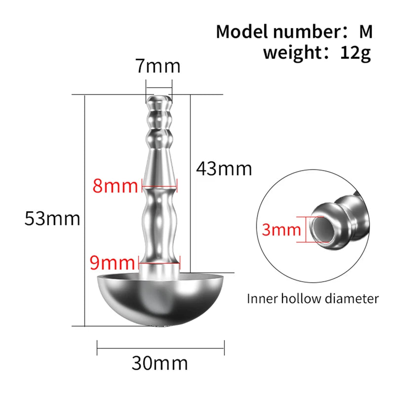 Stainless Steel Hollow Urethral Plug - M - image 4