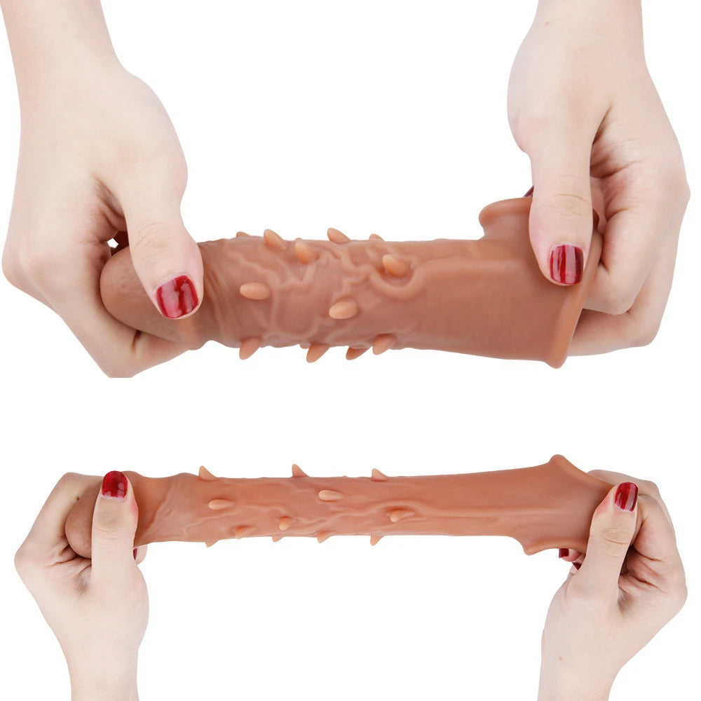 Soft Penis Extender Dick Cover Dildo Enlargement - image 3