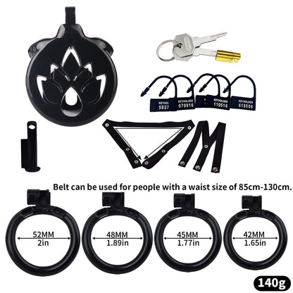 Breathable Chastity Cage - A - Black With Belt - image 11