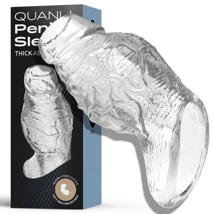 Punch-Style Studded Open-Head Penis Sleeve - Clear - image 6