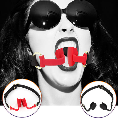 Soft Silicone Open-Mouth Gag with Adjustable Strap - image 9