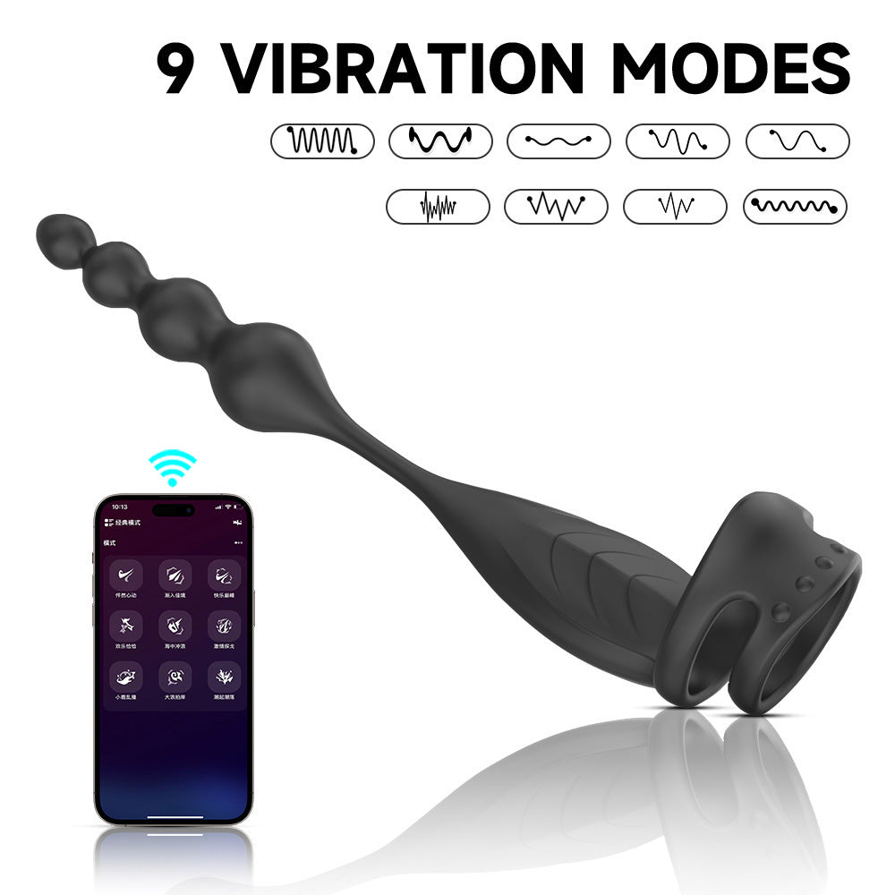 App-Controlled Beaded Cock Ring – 9 Vibration Modes for Couples - image 1