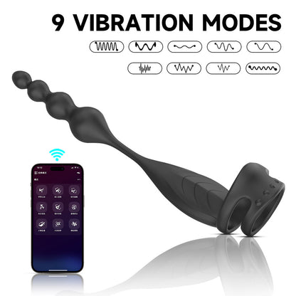 App-Controlled Beaded Cock Ring – 9 Vibration Modes for Couples - image 1