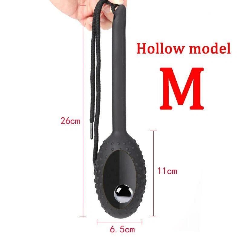 Anal Plug With Rolling Ball - M-Black - image 3