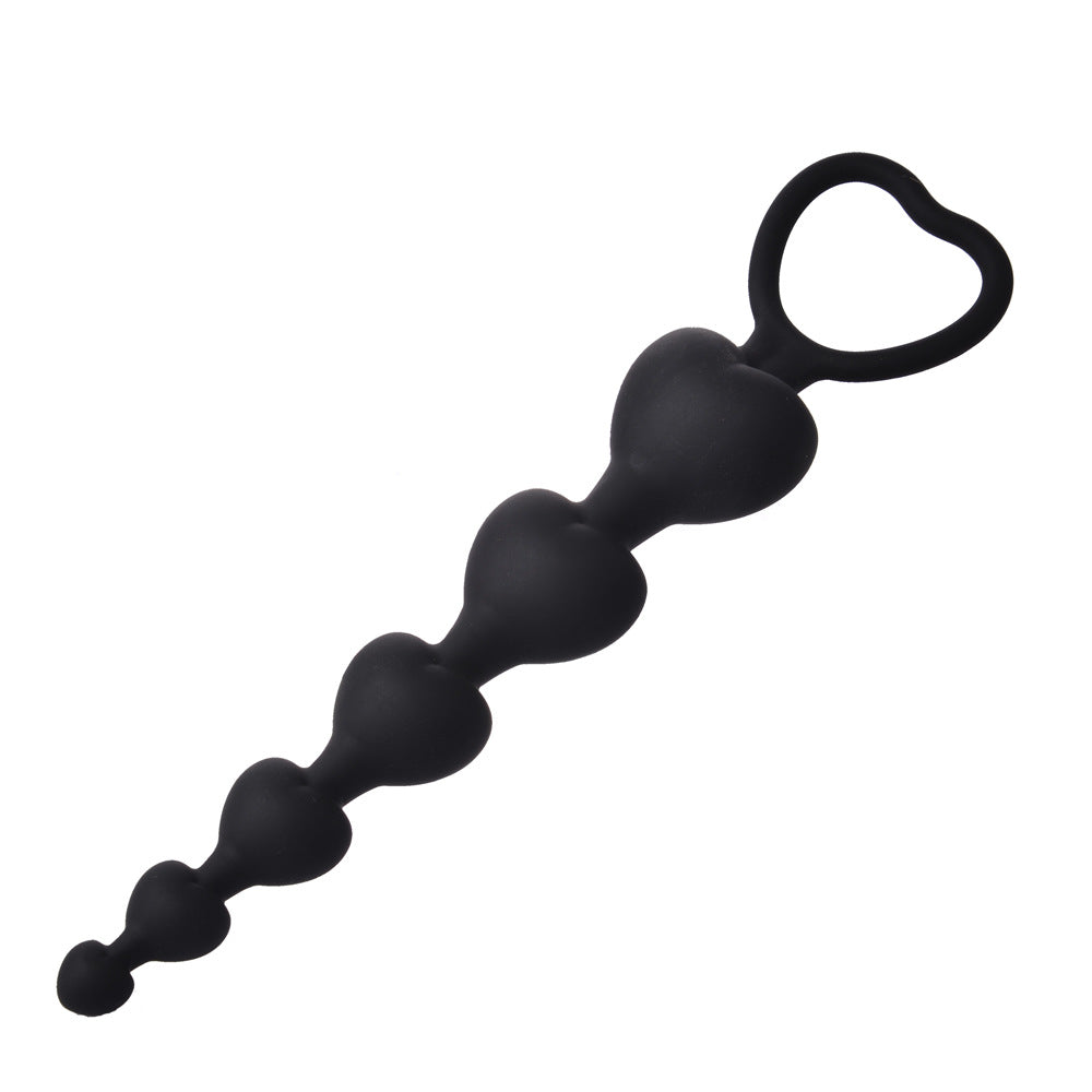 14cm Silicone Anal Beads - Black - image 0