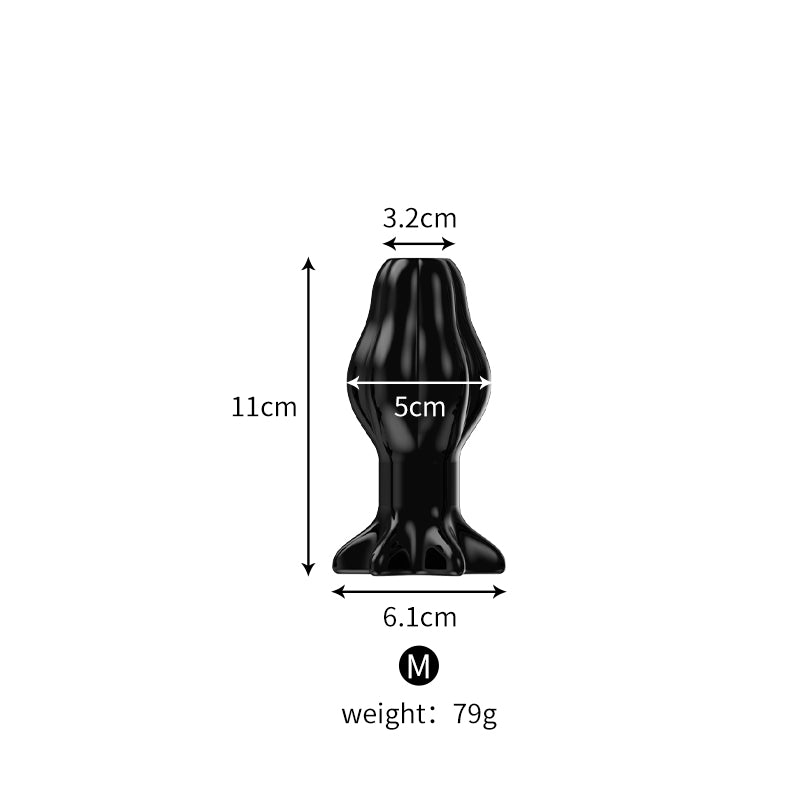 BlossomGrip TPE Anal Plug - Black - M - image 7