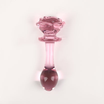 Pink Rose Glass Dildo - B - image 4