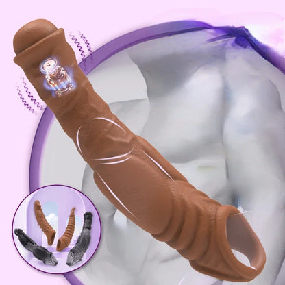 Vibrating Animal Penis Sleeve Sex Toy Reusable Special Condom - image 0