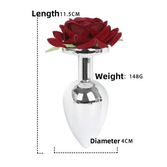 EcoRose – Sustainable Floral Anal Plug & Nipple Clamp Set - L - Plug - image 1