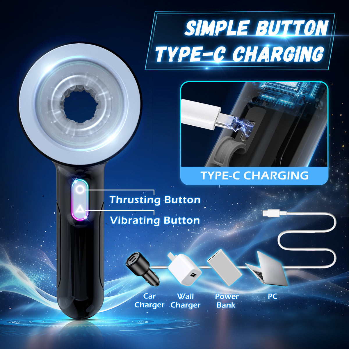 Automatic Thrusting Male Blowjob Open-ended Massager - image 4