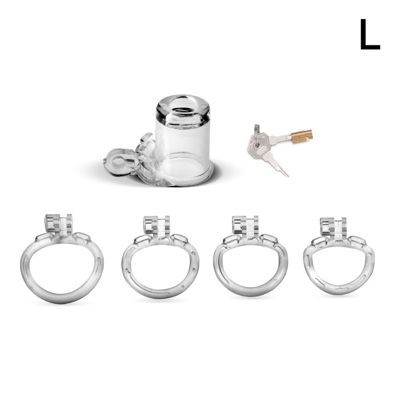 Narrow Chastity  With 4 Sizes Rings And Invisible Lock - Transparent - L - image 12