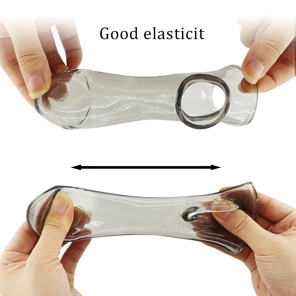 Penis Sleeve Reusable Condom Dildo - image 1